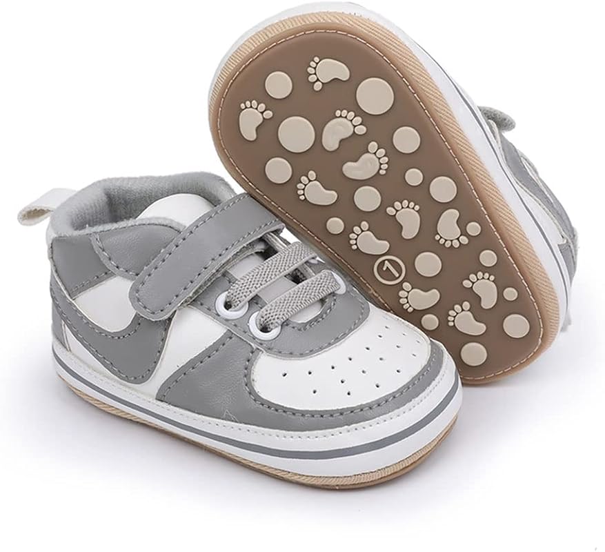 Clowora Unisex Baby Shoes, Soft Rubber Sole, Non-Slip Lightweight Snea