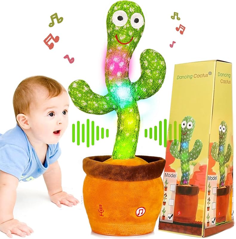 Dancing Talking Cactus Toy with Singing, Recording, and Mimicking Feat