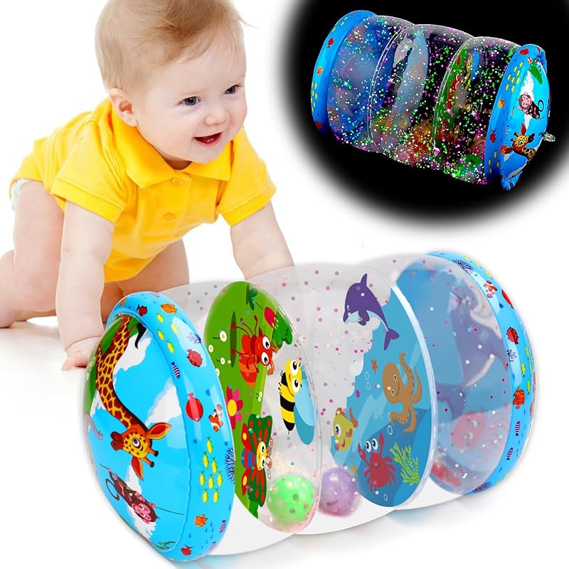 Glowing Jumbo Inflatable Rolling Toy for Crawling & Walking Babies 6-1