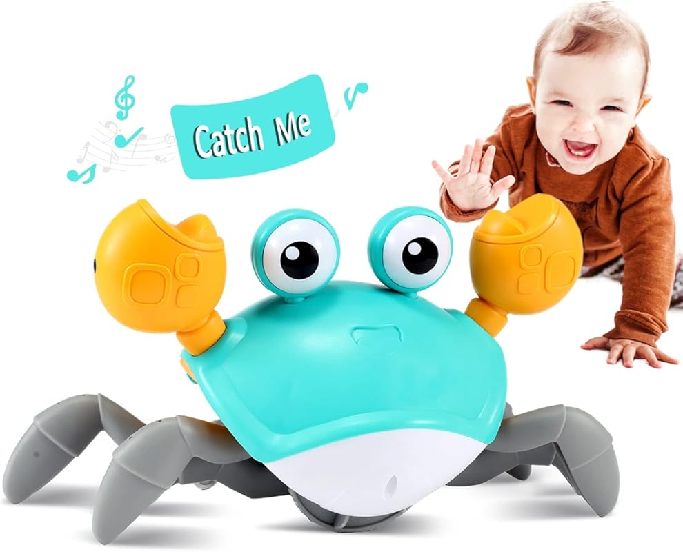 Control Future Crawling Crab Toy for Babies 3-36 Months, Musical Tummy