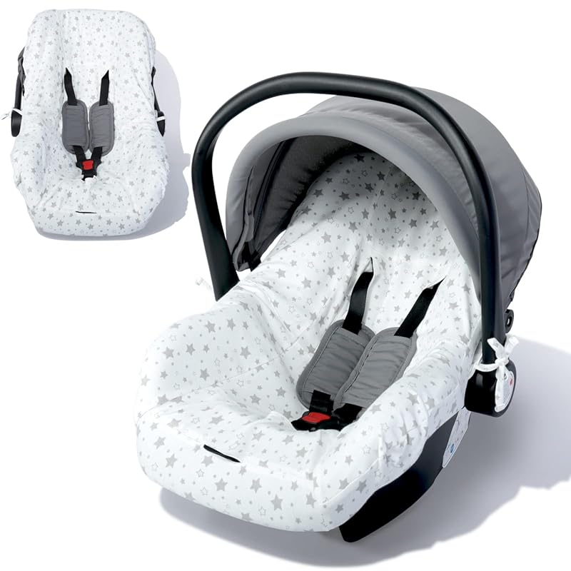 Orzbow White 100% Cotton Newborn Car Seat Cover Liner, Breathable Prot