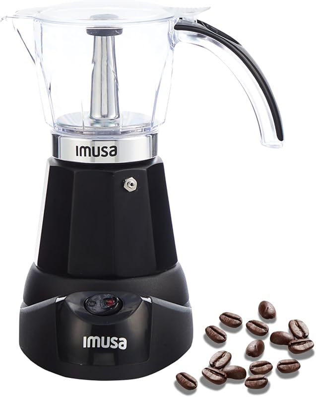 IMUSA Electric Espresso Maker for Cuban Coffee, 3 or 6 Cups, Black Cof
