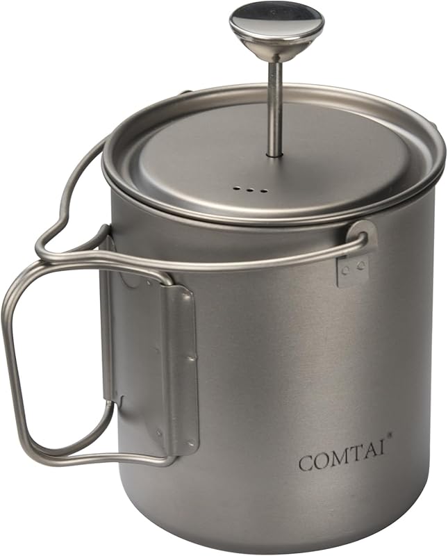 Titanium 750ml/25 oz French Press Coffee Maker with Lid and Filter, Li