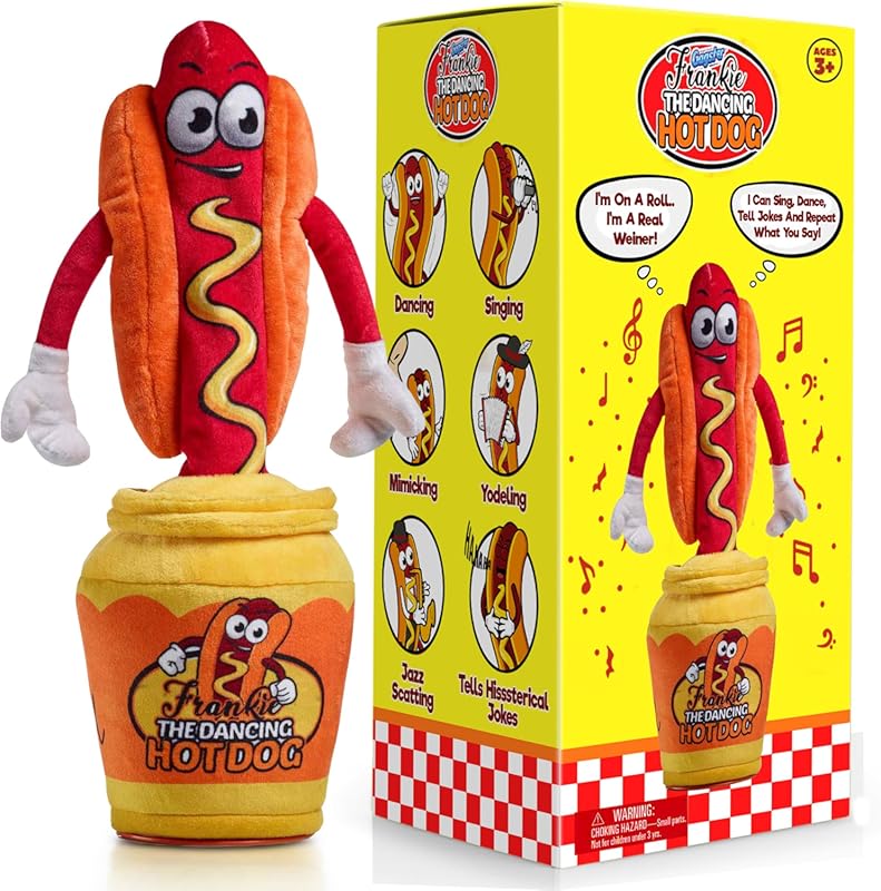 Gagster Hot Dog Dancing Plush Toy, Jokes, Mimics Speech, Sings and Yod
