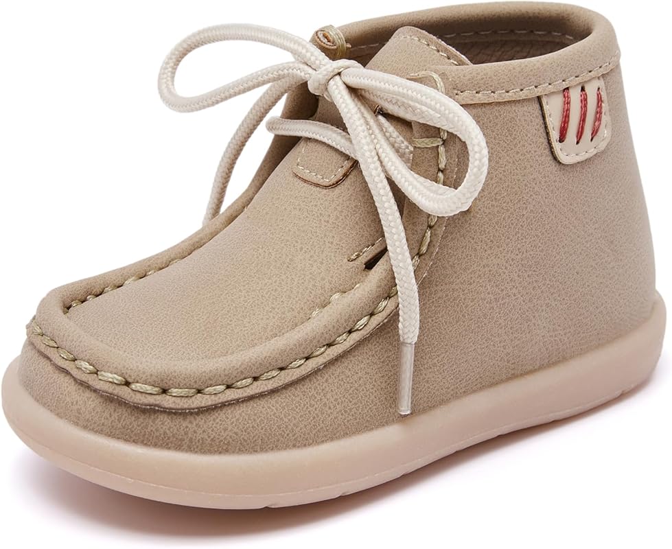 MORENDL Baby Boy & Girl Non-Slip Lace-Up First Walking Dress Boots for
