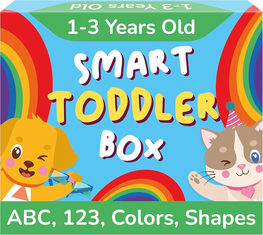 TOYVENTIVE Educational Books, Flash Cards, and Puzzles for Toddlers Ag