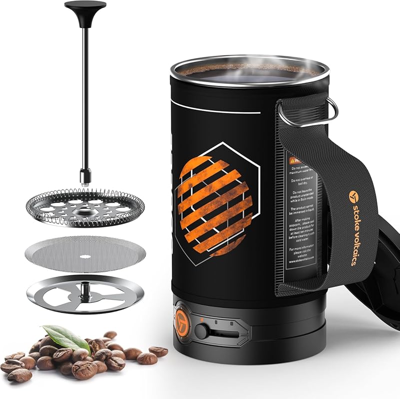 Portable Electric French Press Coffee Maker 120V Boil & Brew 2-in-1, I