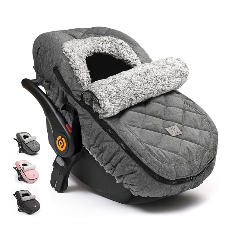 ACRABROS Winter Infant Car Seat Cover with Zipper Peeping Window, Wate