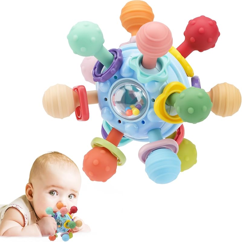 Baby Montessori Sensory Teether Toys for 0-18 Months, Developmental Le