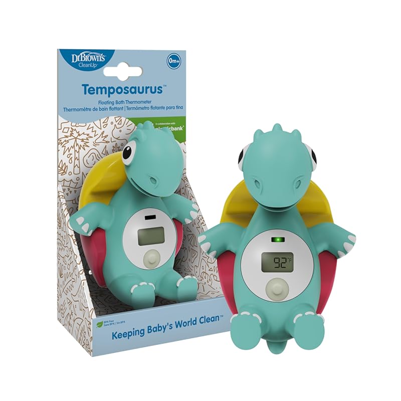 Dr. Brown's BPA-Free Temposaurus Floating Bath Thermometer for Accurat