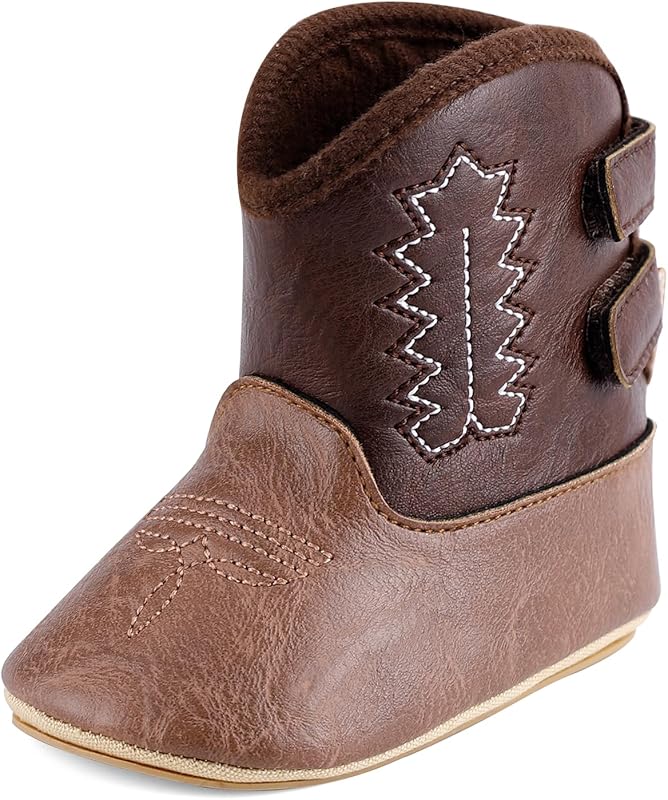 MK MATT KEELY Leather Western Cowboy Bootie with Soft Sole, Non-Slip C