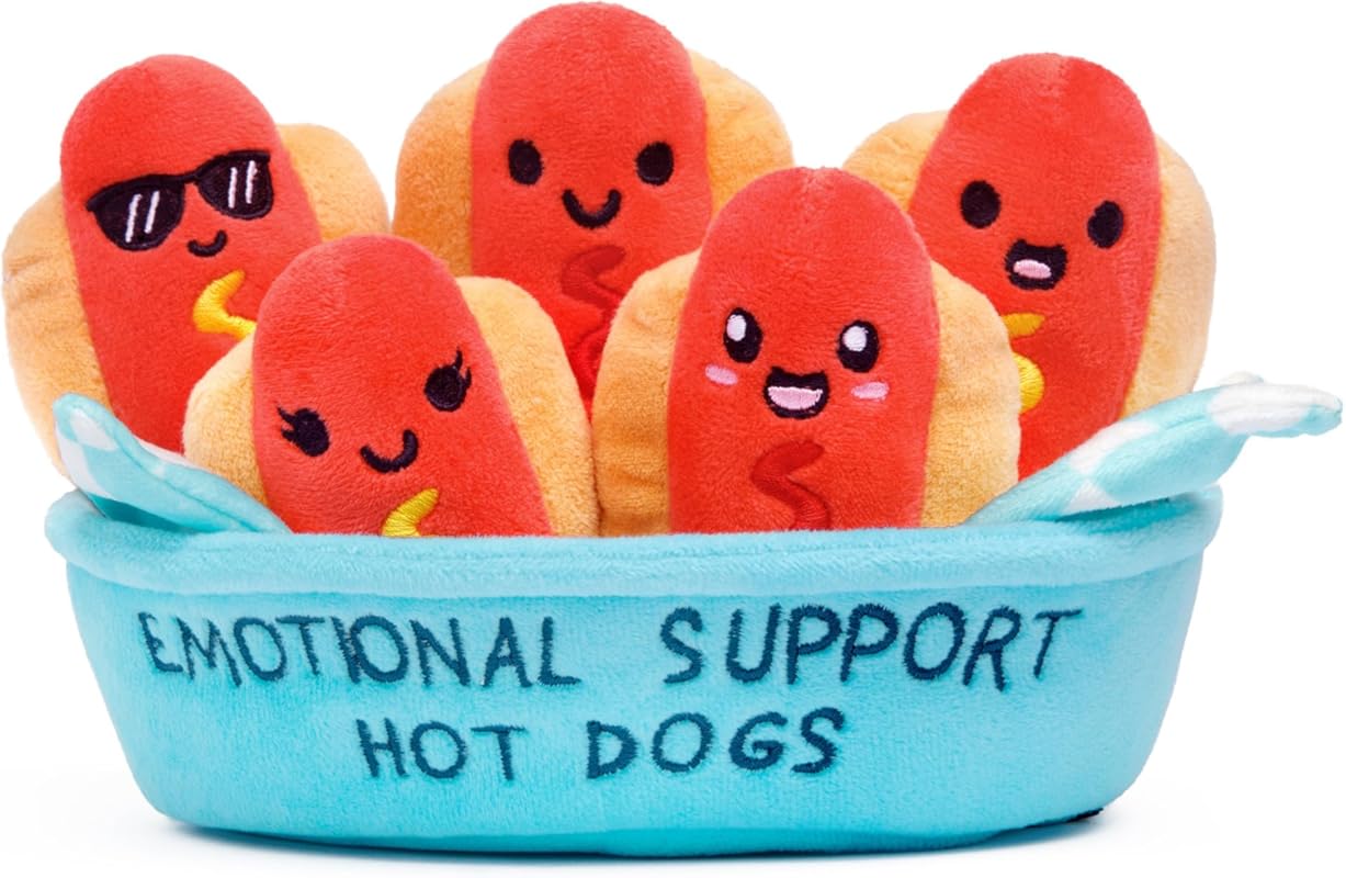 WHAT DO YOU MEME? Emotional Support Hot Dogs Plushies, Cute and Funny 