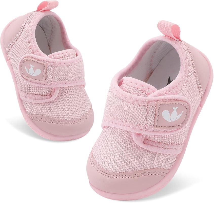 FEETCITY Baby First Walking Shoes, Breathable Lightweight Slip-On Snea