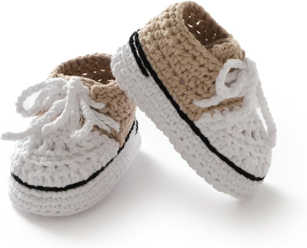 mimixiong Hand Knitted Baby Booties Soft Crochet Shoes for Infant Boys