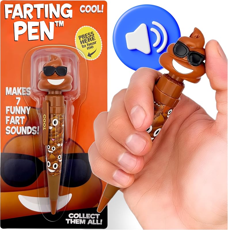 Farting Poop Pen with 7 Funny Fart Sounds, Silly Easter Basket Stuffer