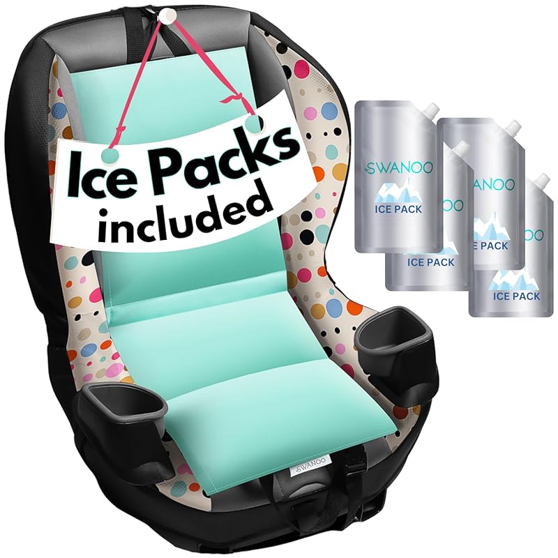 Swanoo Baby Car Seat Cooling Pad with Ice Pack, Sun and Heat Protectiv