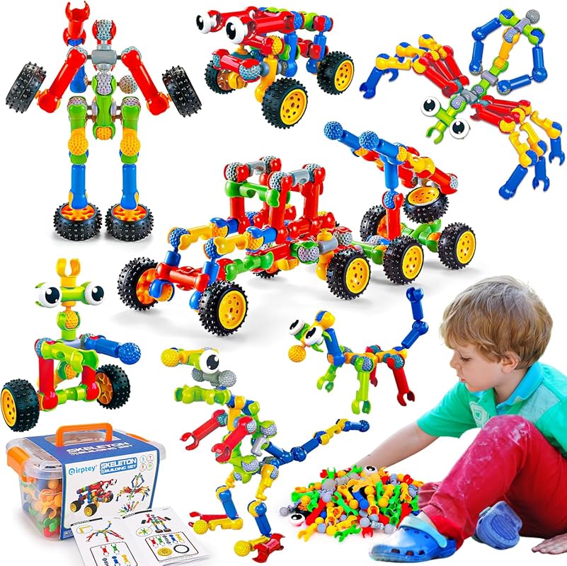 Kids STEM Building Toys 125 Pcs - Educational Blocks for Ages 3-8, Cre
