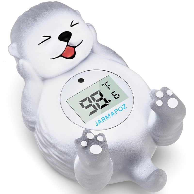Cute Grey Otter Floating Baby Bath Thermometer with Accurate Water and