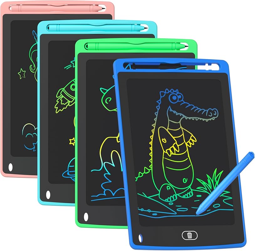 4 Pack 8.5 Inch LCD Writing Tablets for Kids, Colorful Doodle Boards f