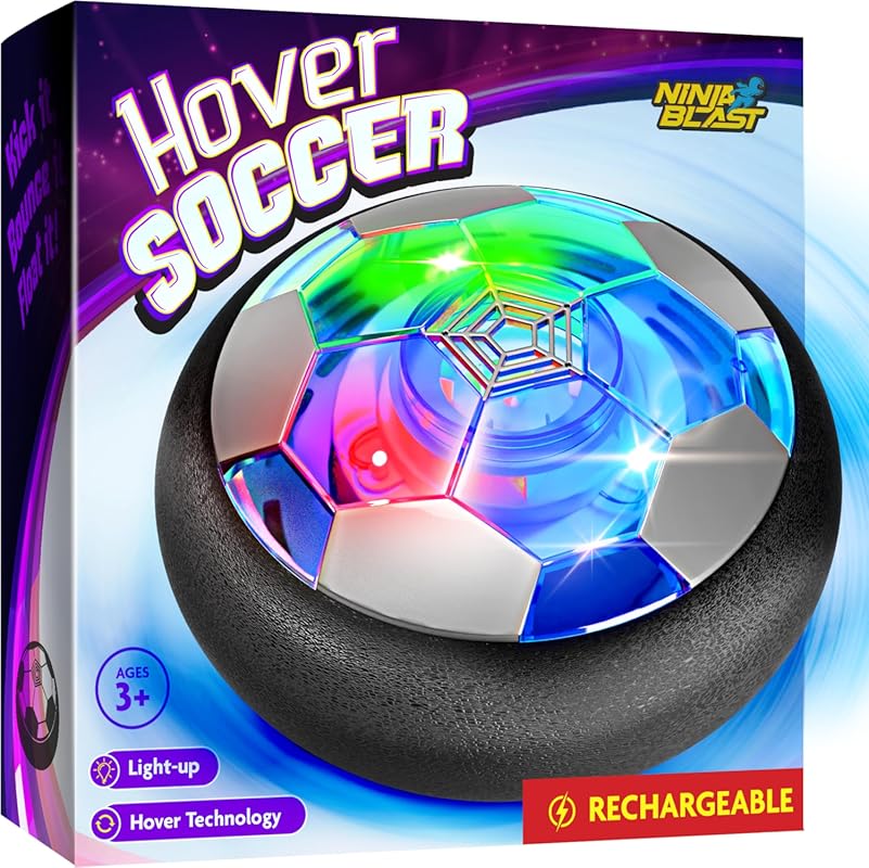 Ninja Blast Hover Soccer Light-Up Ball - Indoor Birthday Gift for Boys