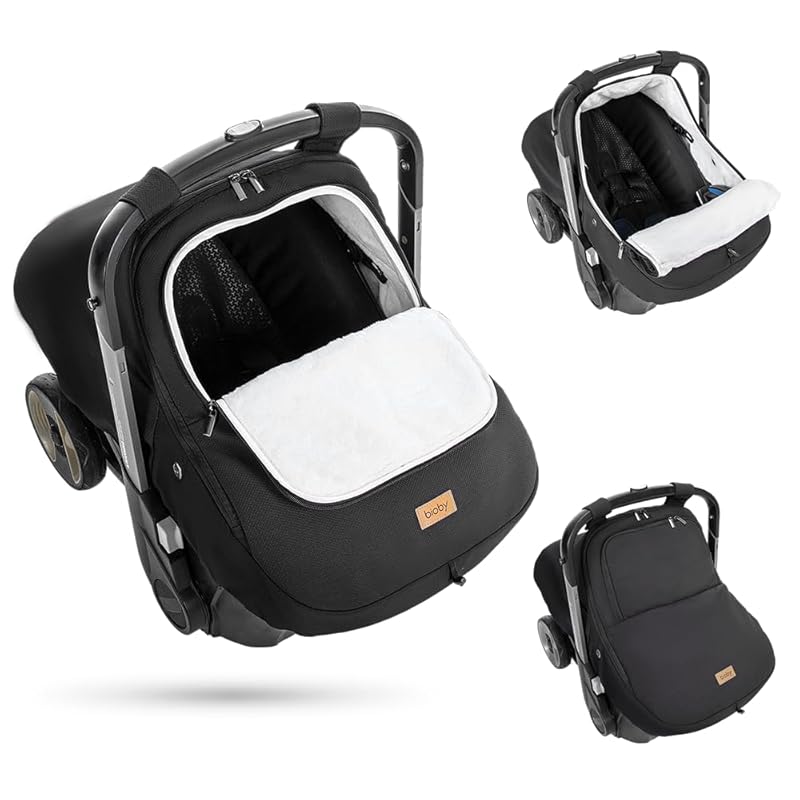 Bioby Universal Winter Baby Car Seat Cover with Thick Fleece Lining, W