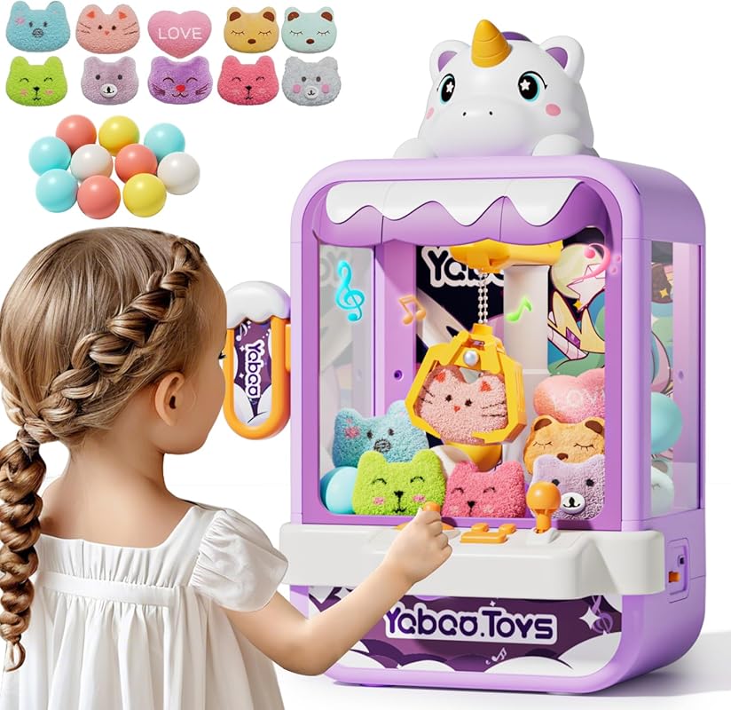 Claw Machine Vending Toy for Girls Ages 4-8, Unicorn Arcade Game Party