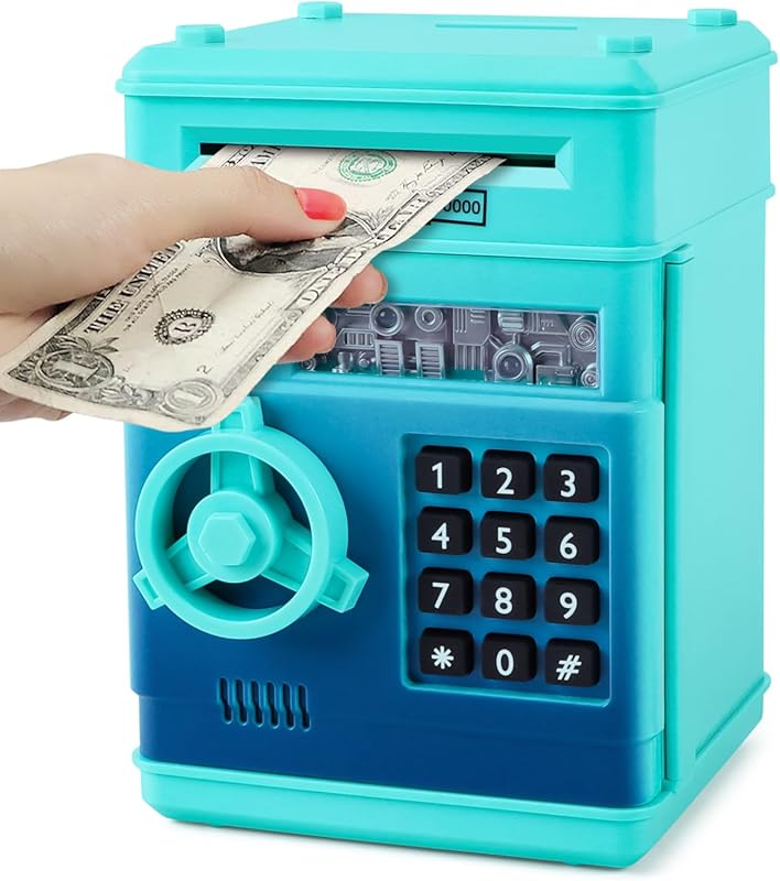 Refasy Electronic Piggy Bank ATM Coin Money Saver for Kids Ages 3-12 -