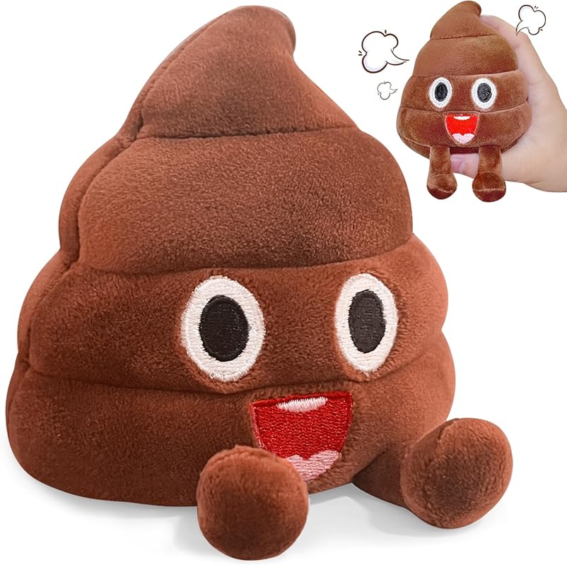 Funny Farting Poop Plush Toy with 30 Hilarious Sounds, Soft Durable Ma