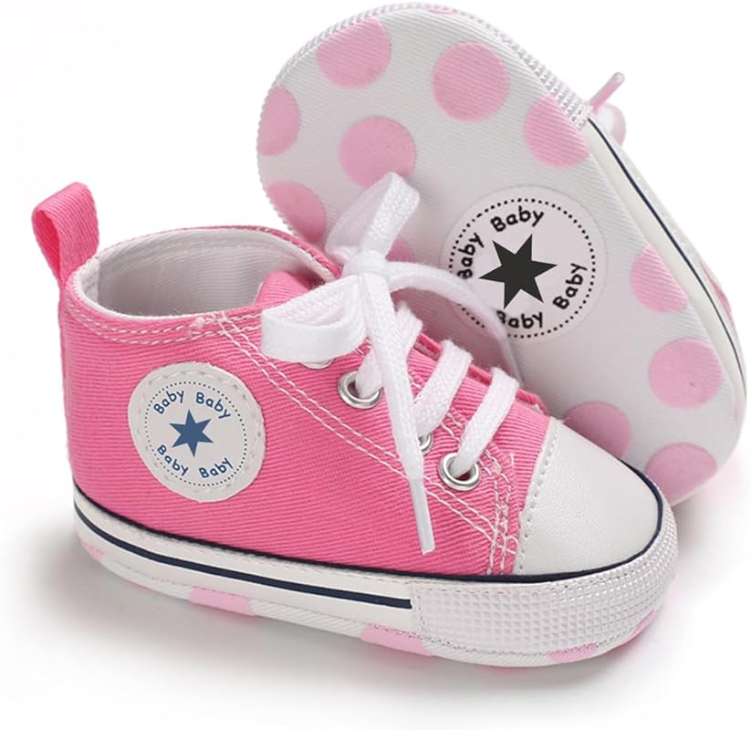 Unisex Canvas High-Top Baby Shoes with Anti-Slip Soft Sole, Breathable