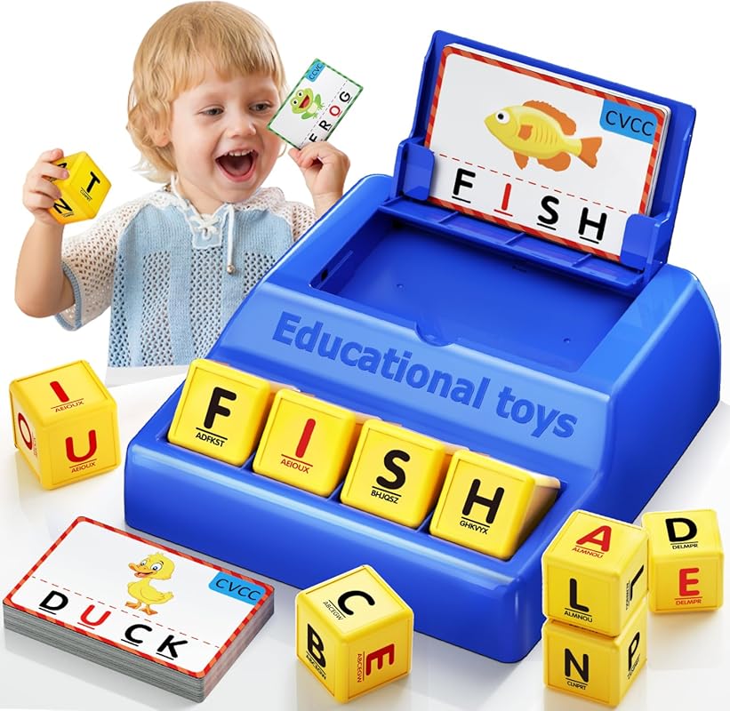 Montessori Matching Letter Game for Kids Ages 3-8 with Storage, Educat