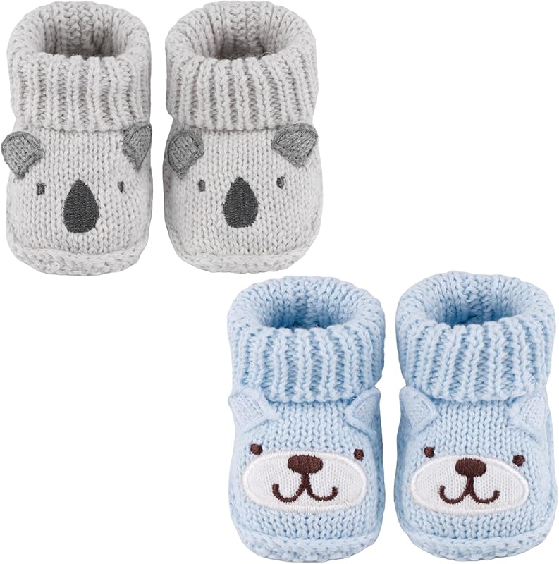 Newborn Knit Booties, Soft Baby Sock Boots for Infant Boys and Girls, 