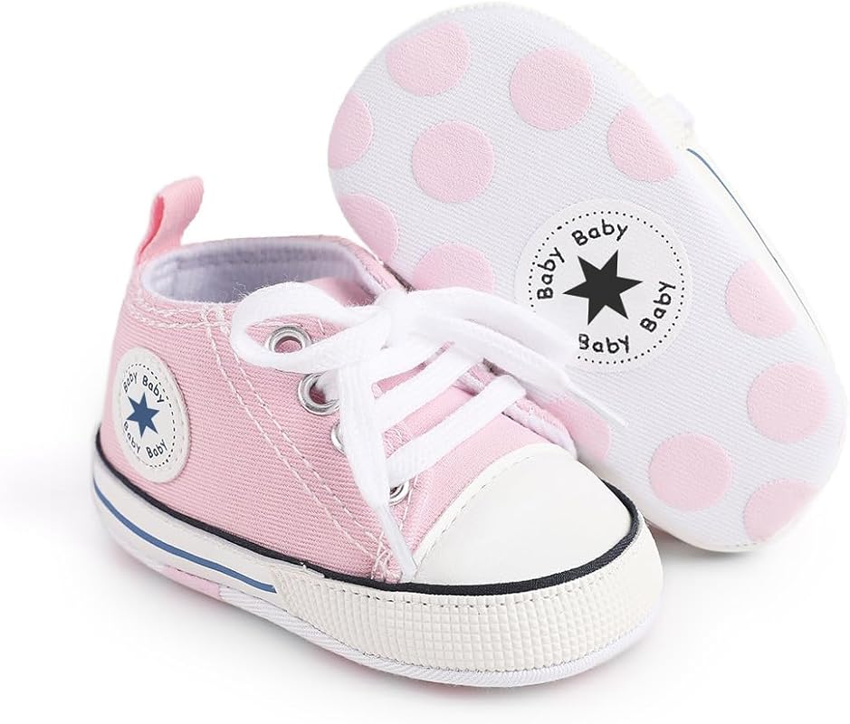 Unisex Canvas High-Top Baby Shoes, Breathable Soft Sole Sneakers for N
