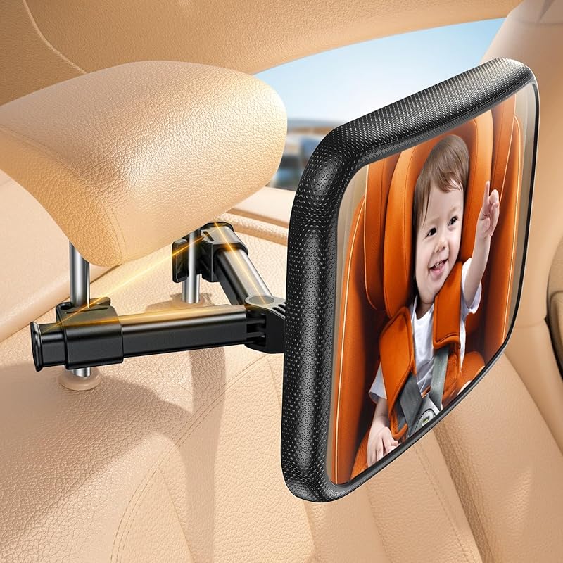 Lamicall Baby Car Mirror with Secure Clip Hook, Acrylic Shatterproof, 