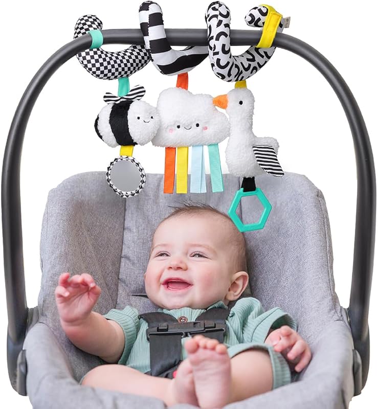 Itzy Ritzy Spiral Car Seat & Stroller Activity Toy with Mirror, Ring &
