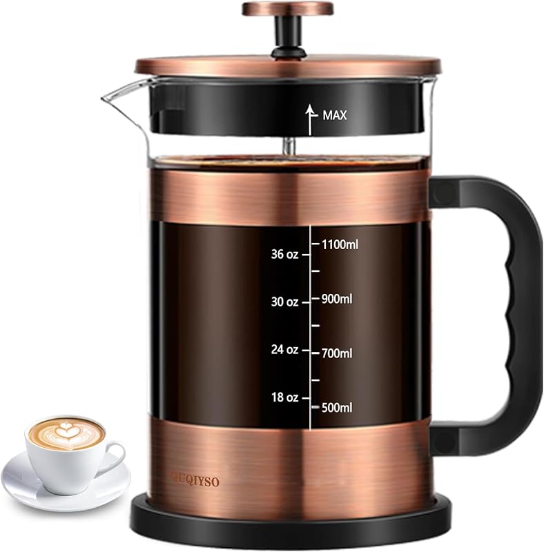 QUQIYSO 51oz French Press Coffee Maker with 304 Stainless Steel, Four