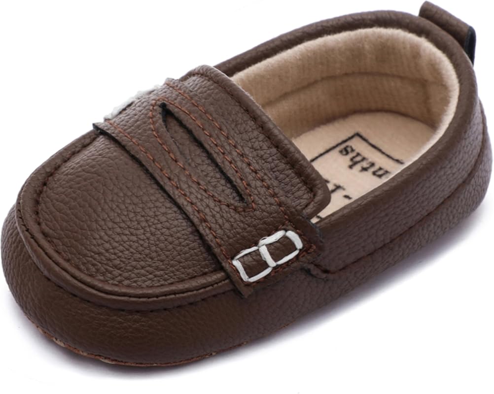 Infant Soft Sole PU Leather Loafers for Baby Boys and Girls, Toddler M