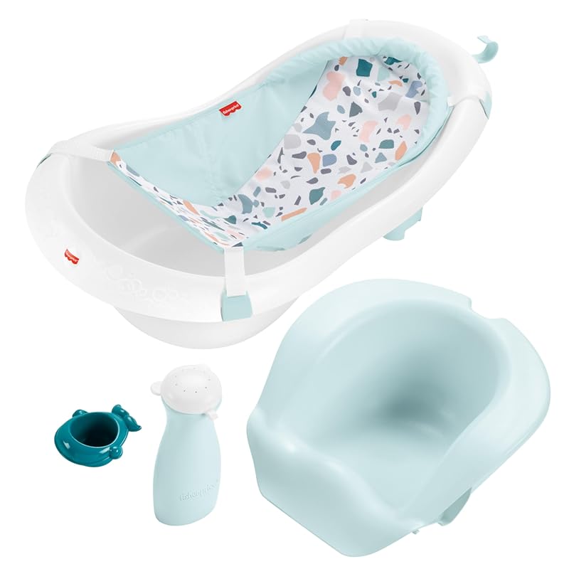 Fisher-Price 4-in-1 Baby to Toddler Bath Tub with Sling, Removable Inf