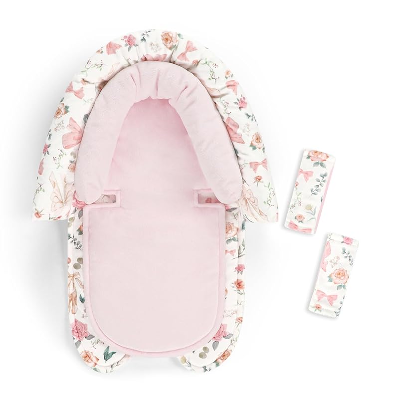 GFU 2-in-1 Baby Car Seat Head and Body Support with Strap Pads, Soft S