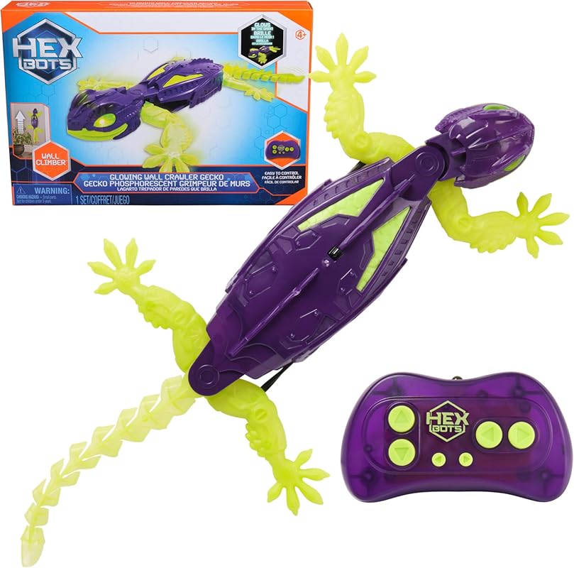 HEX Bots Glow-in-The-Dark Gecko with Wall Climber Technology, Recharge