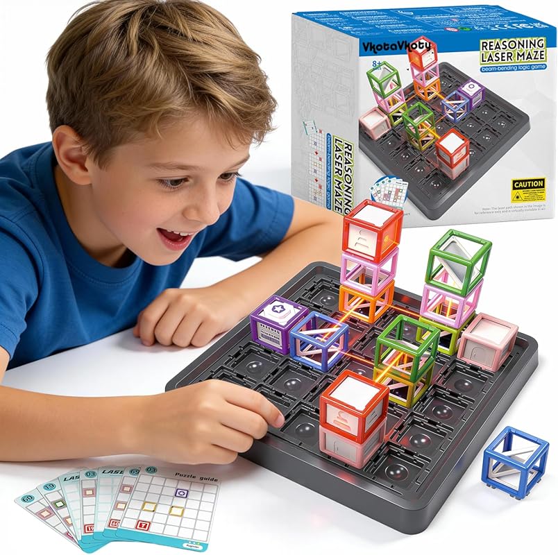 2026 Laser Maze STEM Puzzle Game with 60+ Challenges for Kids 8-13 - S