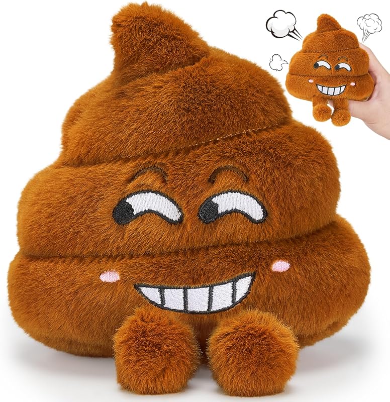 Farting Poop Plush Toy with 30 Hilarious Fart Sounds, Soft, Durable Ga