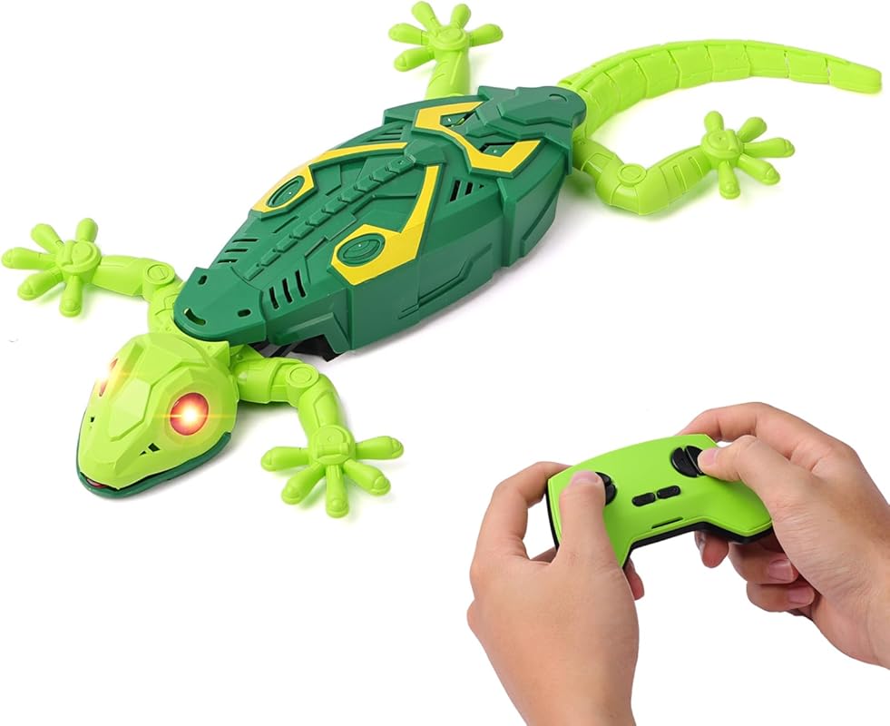RC Wall Crawler Gecko, Rechargeable Remote Control Robot Toy with Low