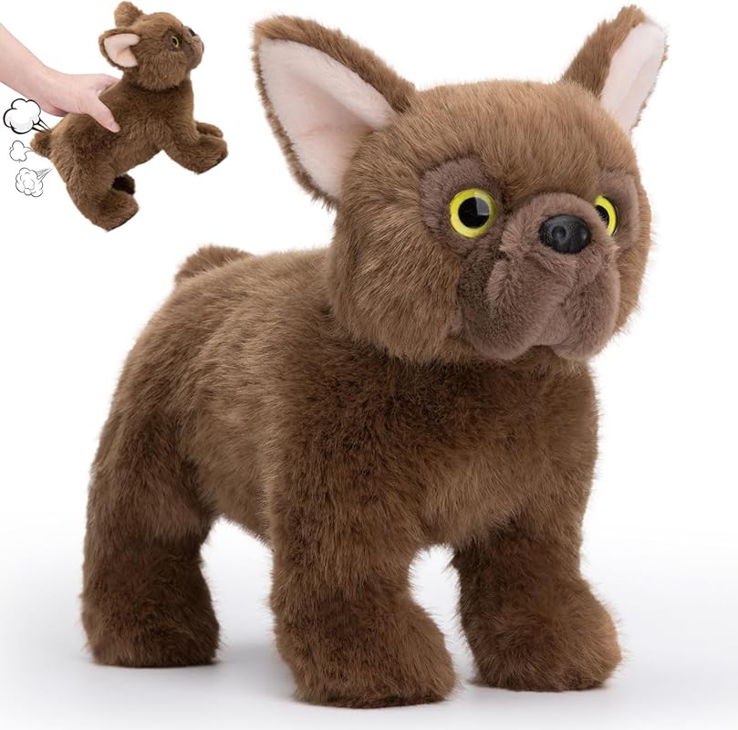 Farting Dog Stuffed Animal with 30 Funny Fart Sounds, Soft Puppy Bulld