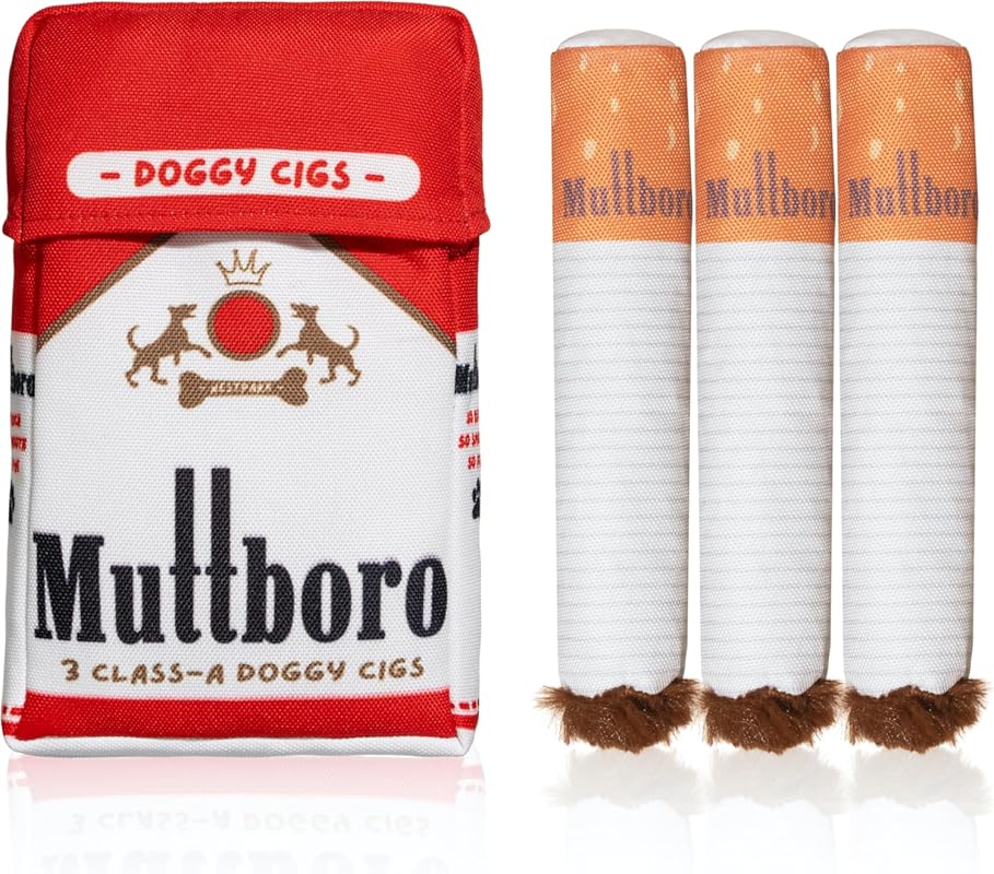 Nestpark Muttboro Doggy Cigs Plush Squeaky Interactive Dog Toy with Cr