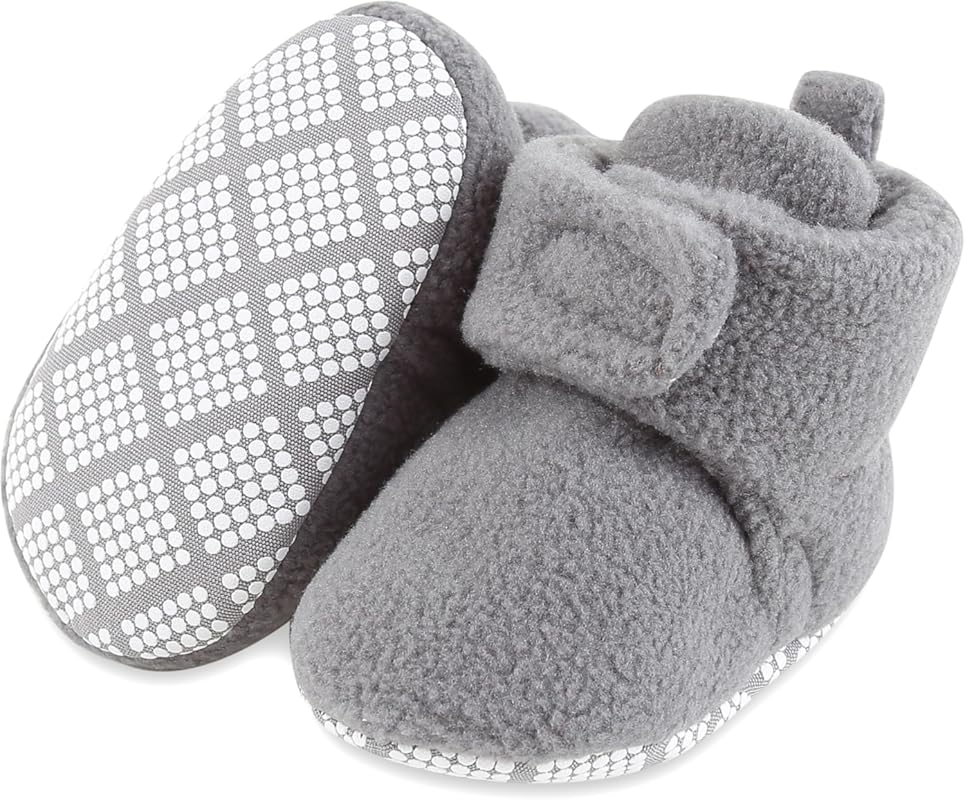 Baby Fleece Booties for Newborns to 18 Months, Soft, Warm, Non-Slip Fi