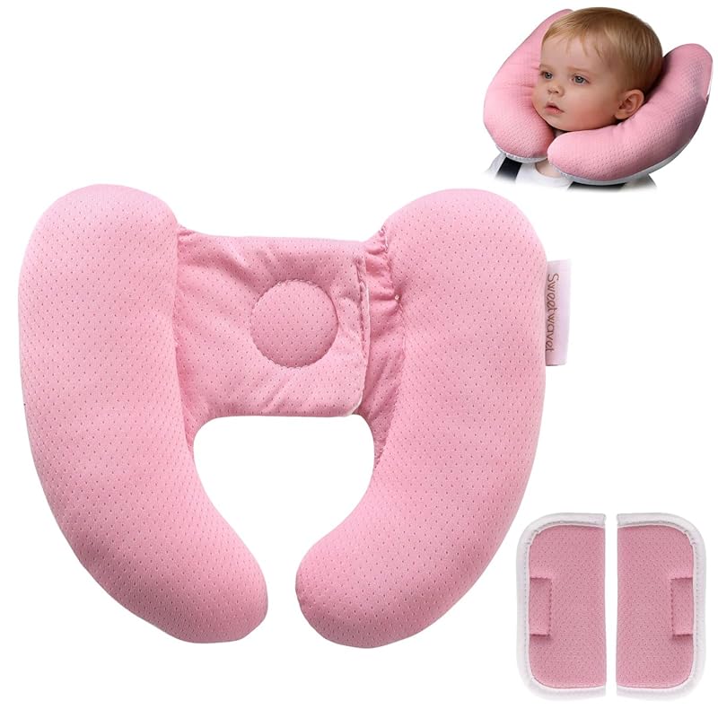 Baby Neck Pillow for Car Seat and Stroller, Adjustable Soft Head Suppo