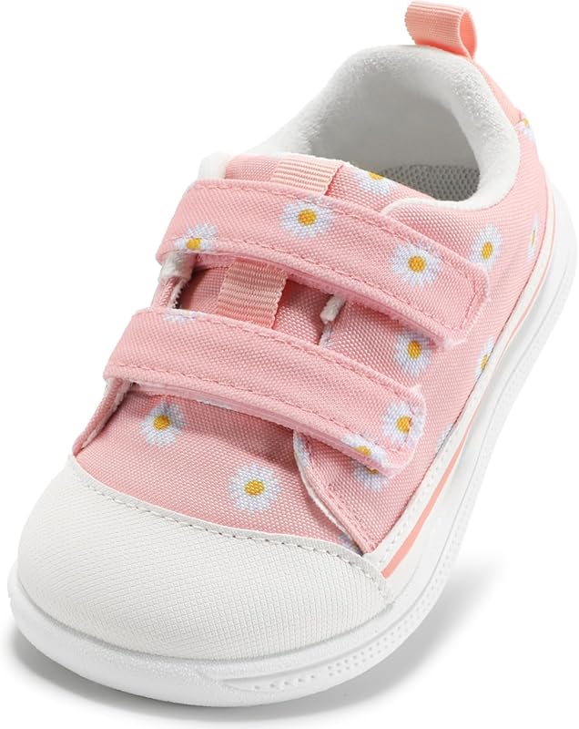 Toddler Boys & Girls Wide Toe Box Canvas Sneakers with Hook-and-Loop C