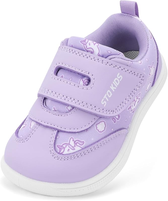 Zero Drop Wide Toe Box Toddler Shoes, Barefoot Style Non-Slip Sneakers