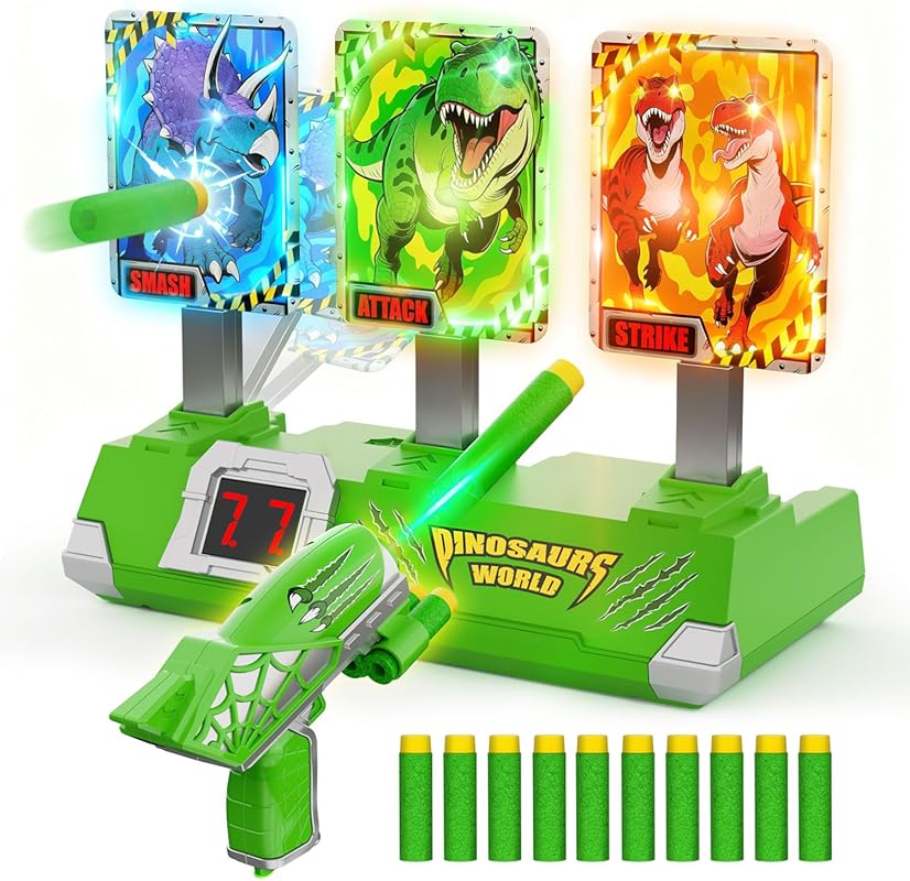 Dinosaur-Themed Electronic Scoring Game with 3 Dino Flashing Lights an