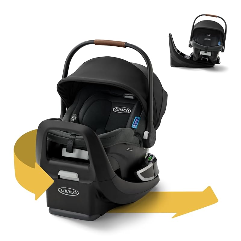 Graco SnugRide Turn & Slide Rotating Infant Car Seat, 180-Degree Turn,